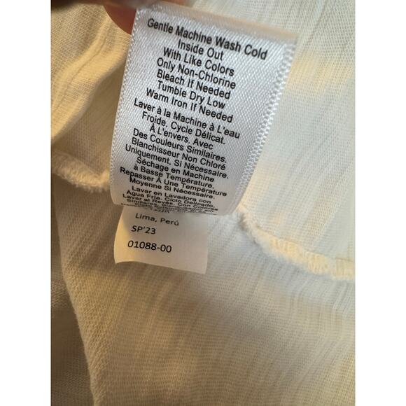 Nation LTD Archer Ruffled White Cotton Button Up Shirt Medium - Picture 9 of 10